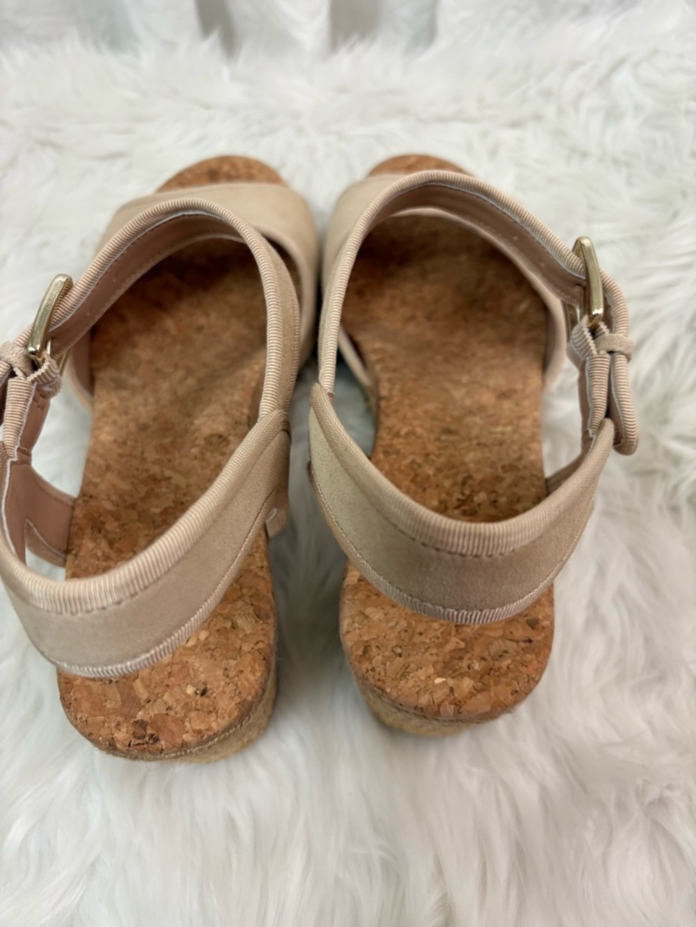 UGG Maybell Tan Cork Wedge Sandals with Ankle Strap - Picture 6 of 8